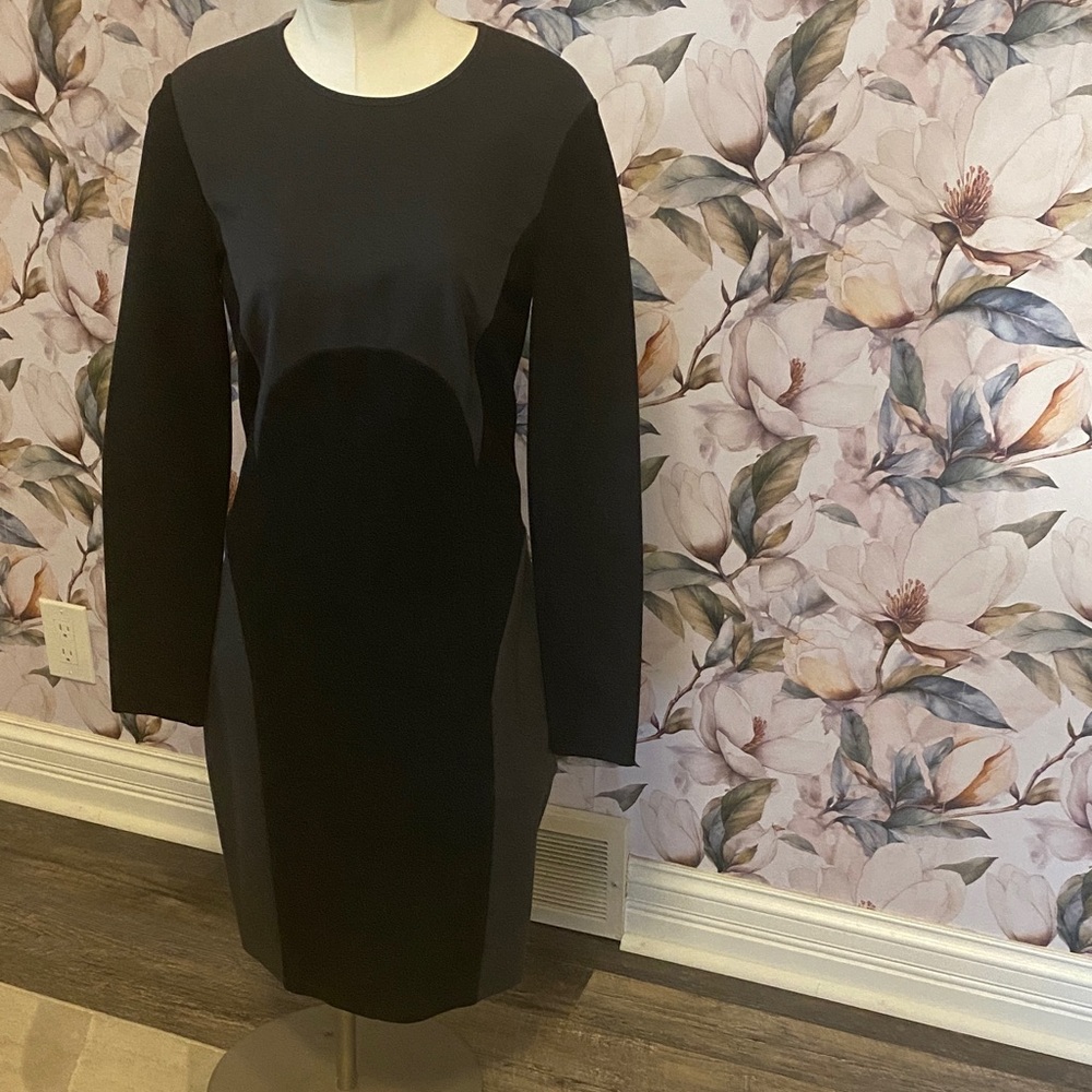 Michael Kors Elegant Black Long Sleeve Dress